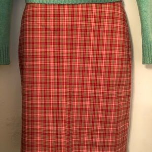 The Limited Stretch Pink Plaid Pencil Skirt sz4